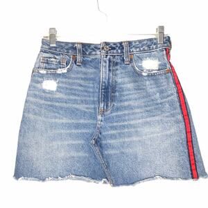 Abercrombie & Fitch Womens Skirt Size 2 Denim Light Wash Blue Jean Casual